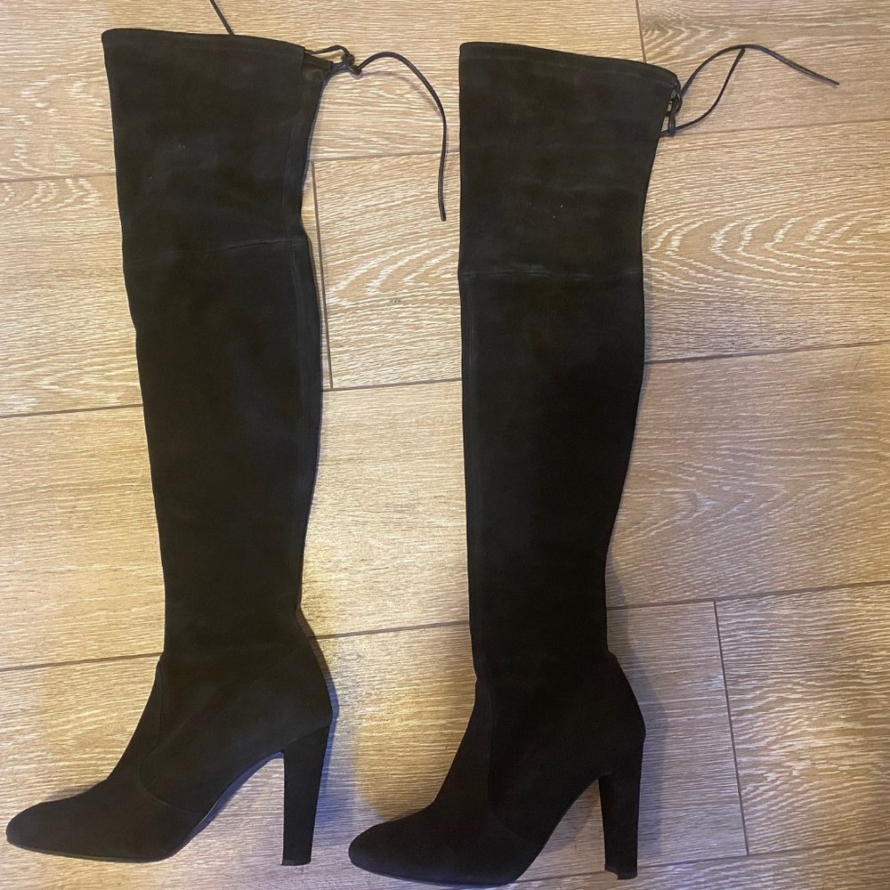 STUART WEITZMAN Suede over-the-knee boots